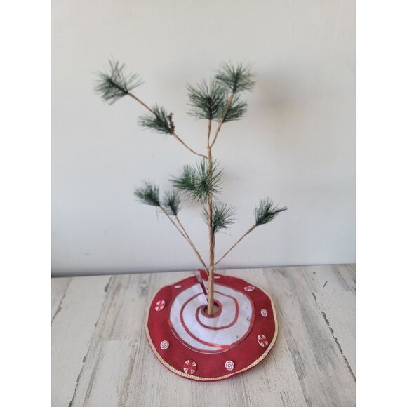 Charlie Brown style Xmas Tree mini skirt home decor pine - Picture 1 of 12